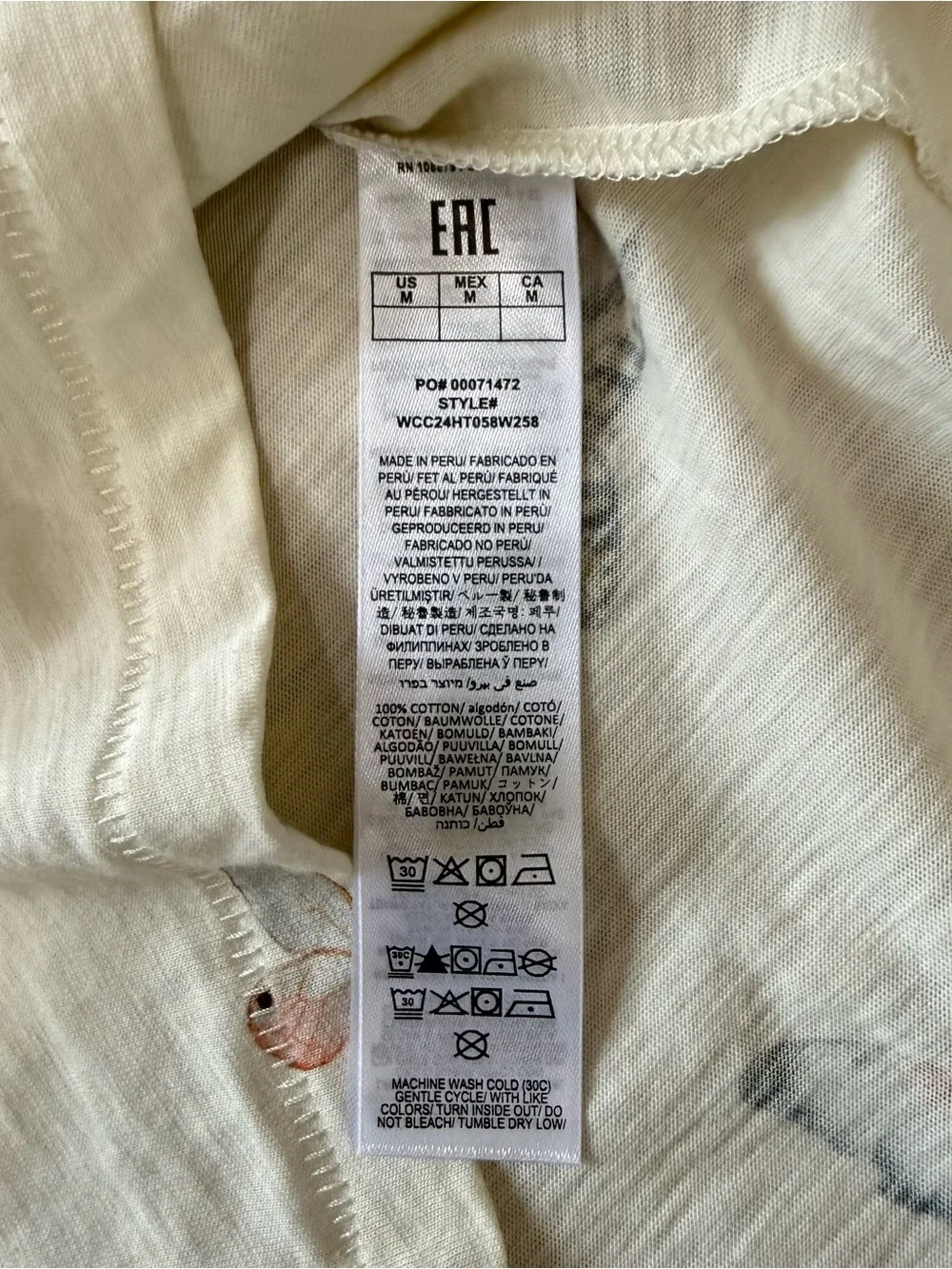Rag & Bone Ozzy Butterfly Tee Ivory Multi Graphic T Shirt Womens Size M NWOT - Picture 7 of 9